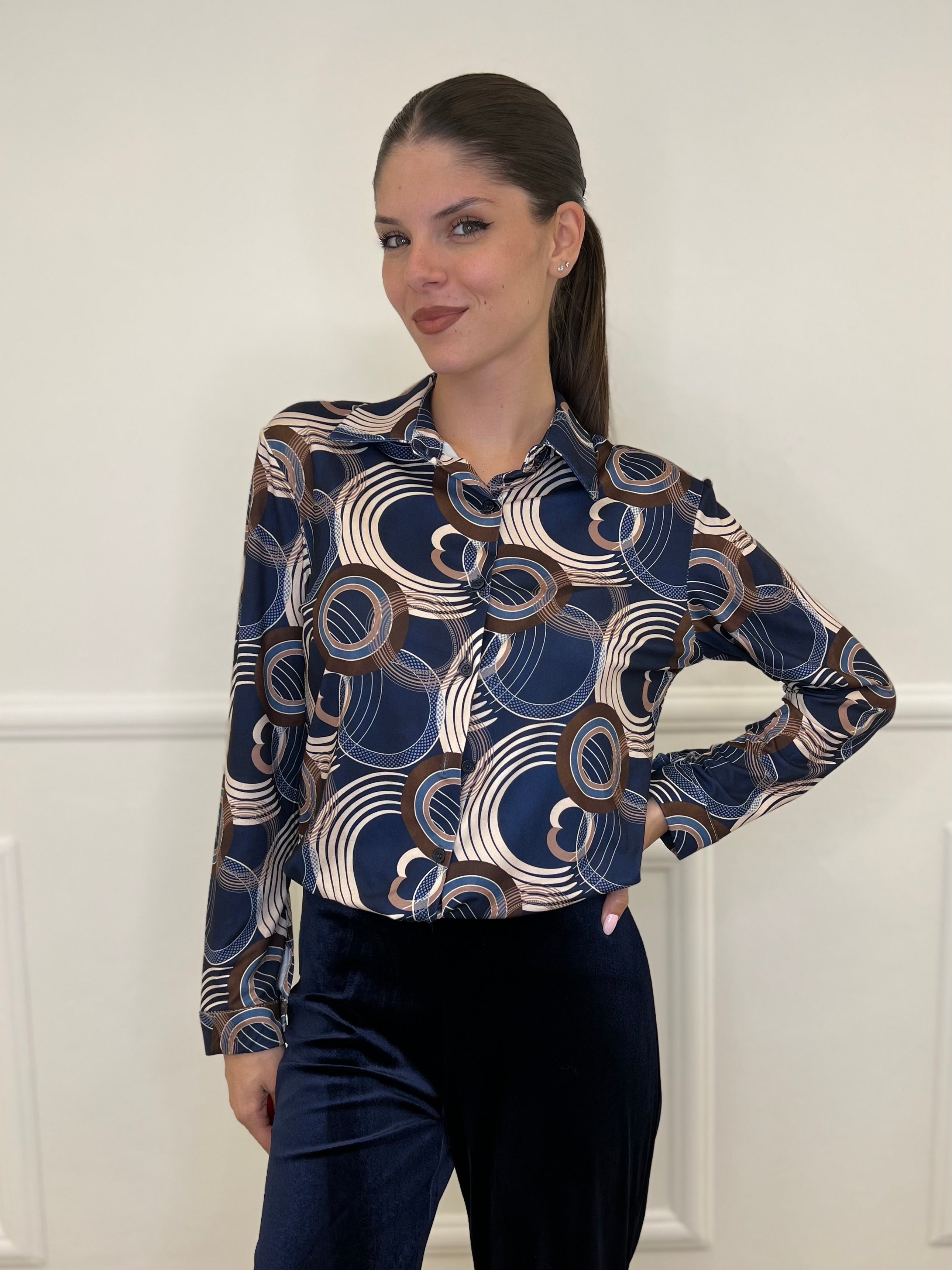 Camicia Jersey Fantasia 23001 Blu - Bazar Abbigliamento