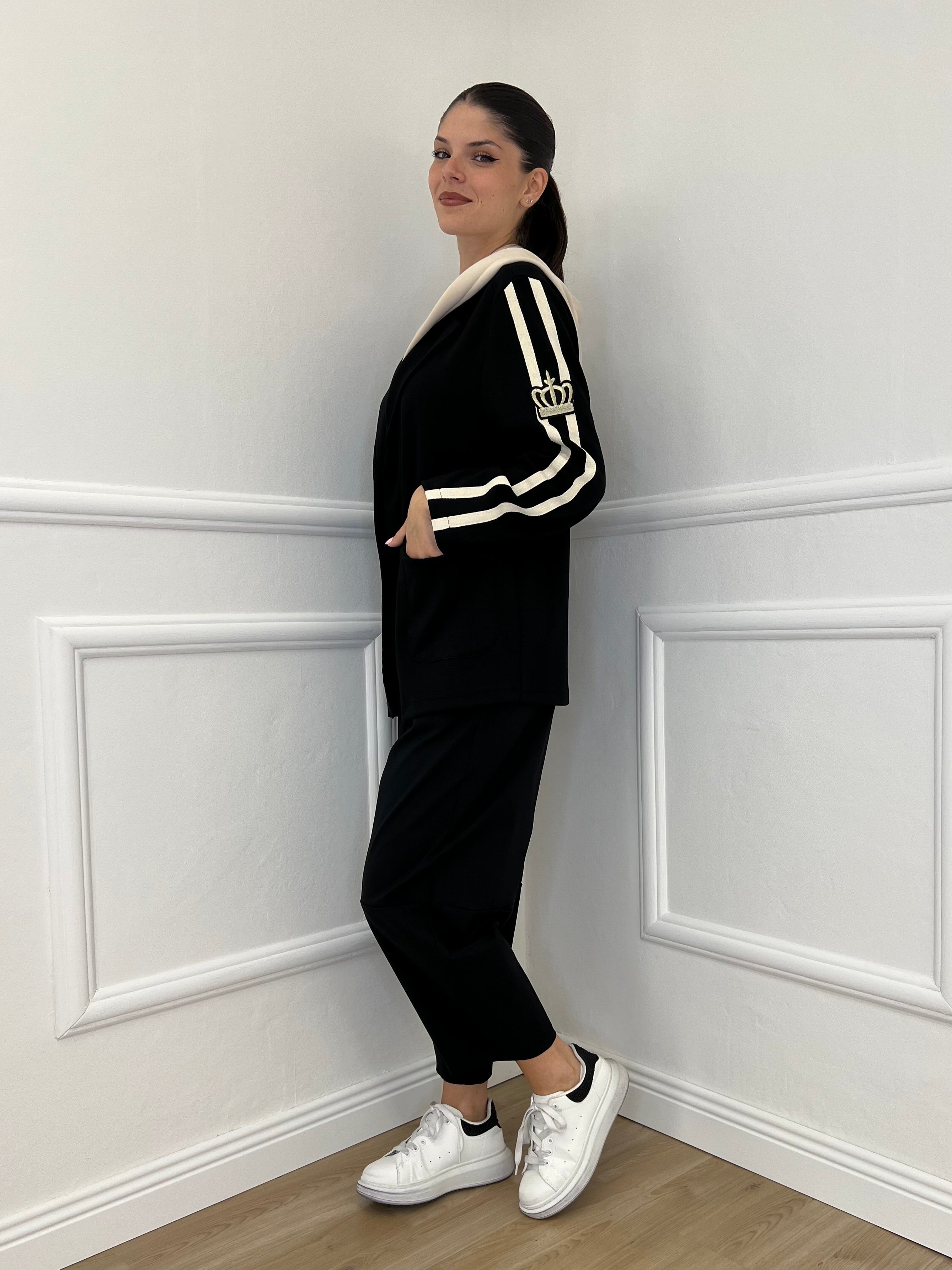 Giacca Cappuccio 27599 Nero - Bazar Abbigliamento