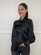 Camicia Satin Fiocco 4218 Nero - Bazar Abbigliamento