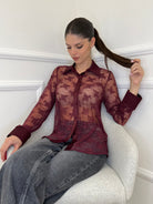 Camicia Pizzo 3160 Bordeaux - Bazar Abbigliamento