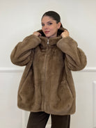 Pelliccia Cappuccio 007 Mocha - Bazar Abbigliamento