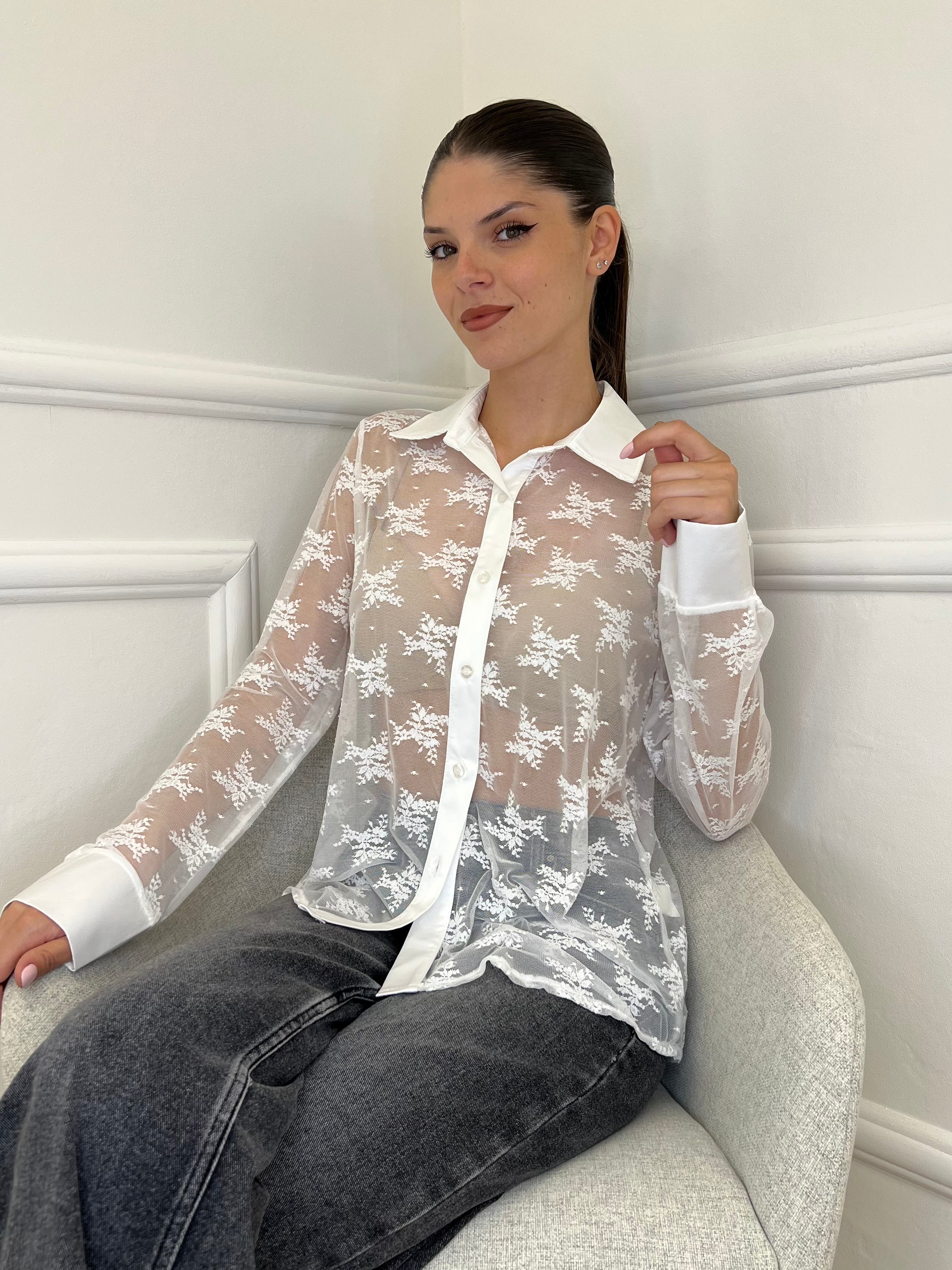 Camicia Pizzo 3160 Bianco - Bazar Abbigliamento