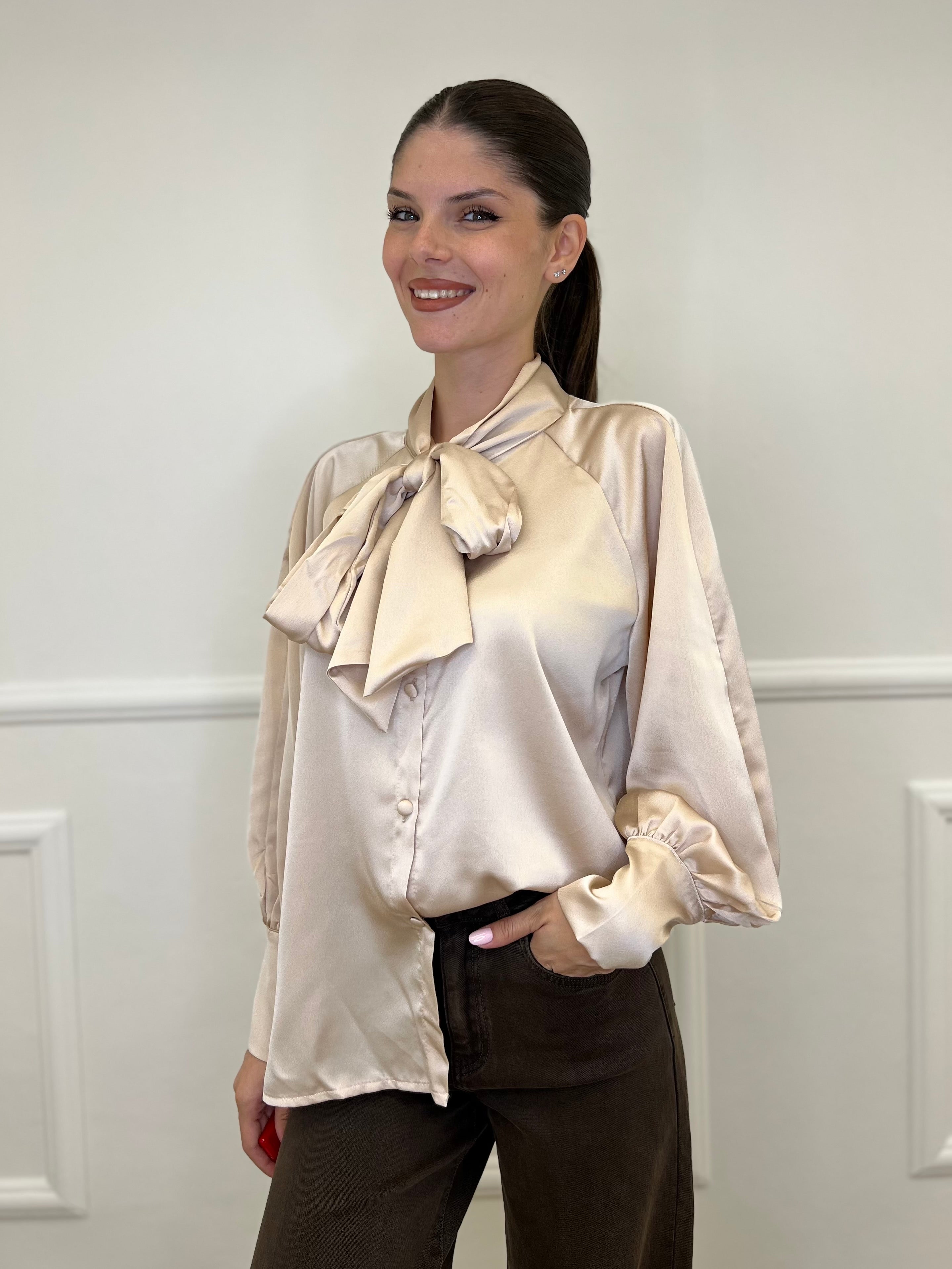 Camicia Satin Fiocco 4218 Champagne - Bazar Abbigliamento