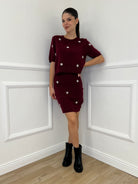 Completo Gonna Cristalli 5502 Bordeaux - Bazar Abbigliamento