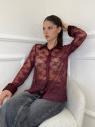 Camicia Pizzo 3160 Bordeaux - Bazar Abbigliamento