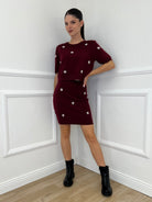 Completo Gonna Cristalli 5502 Bordeaux - Bazar Abbigliamento