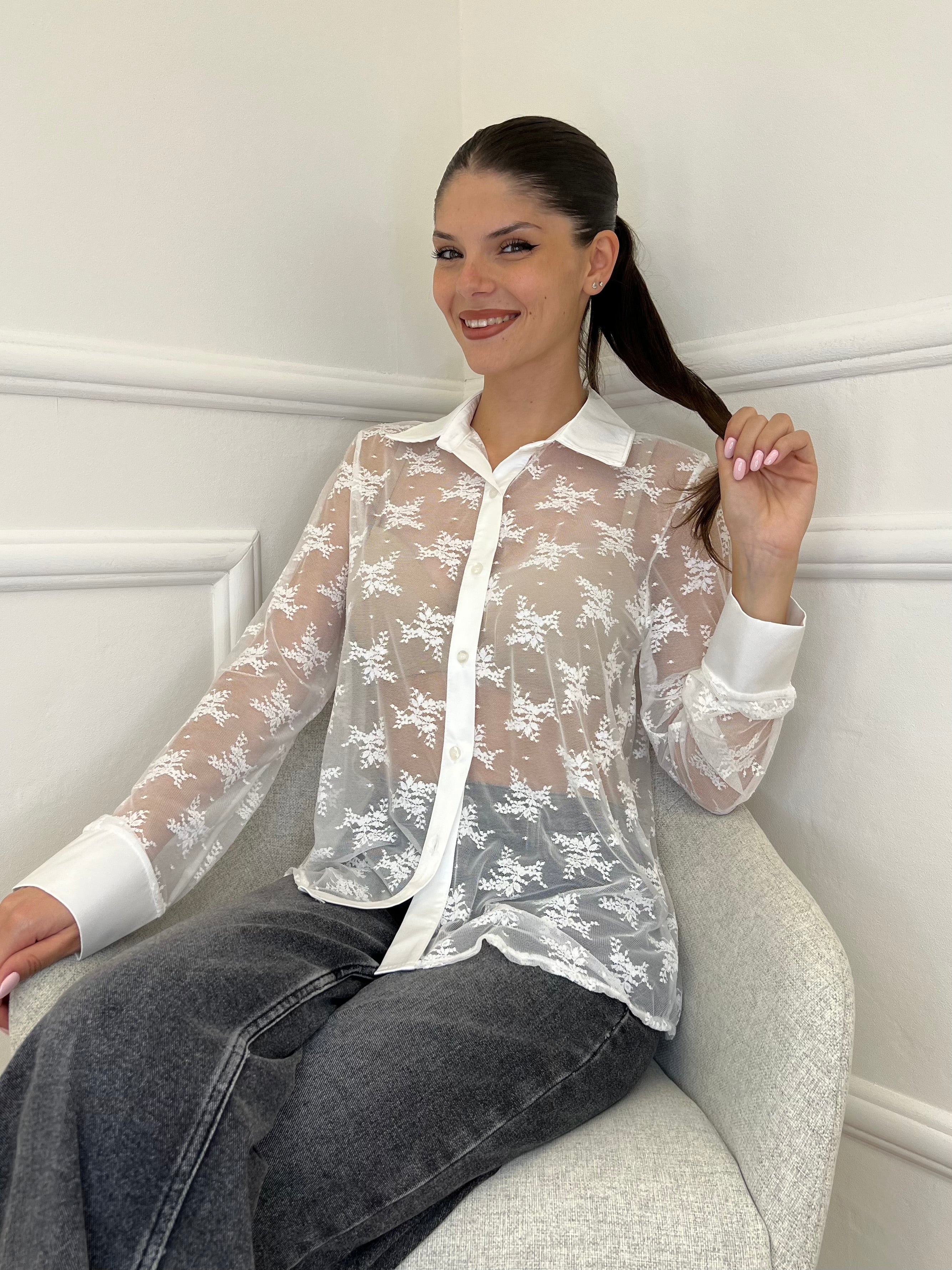 Camicia Pizzo 3160 Bianco - Bazar Abbigliamento