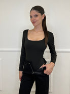 Body Quadrato 6734 Nero - Bazar Abbigliamento