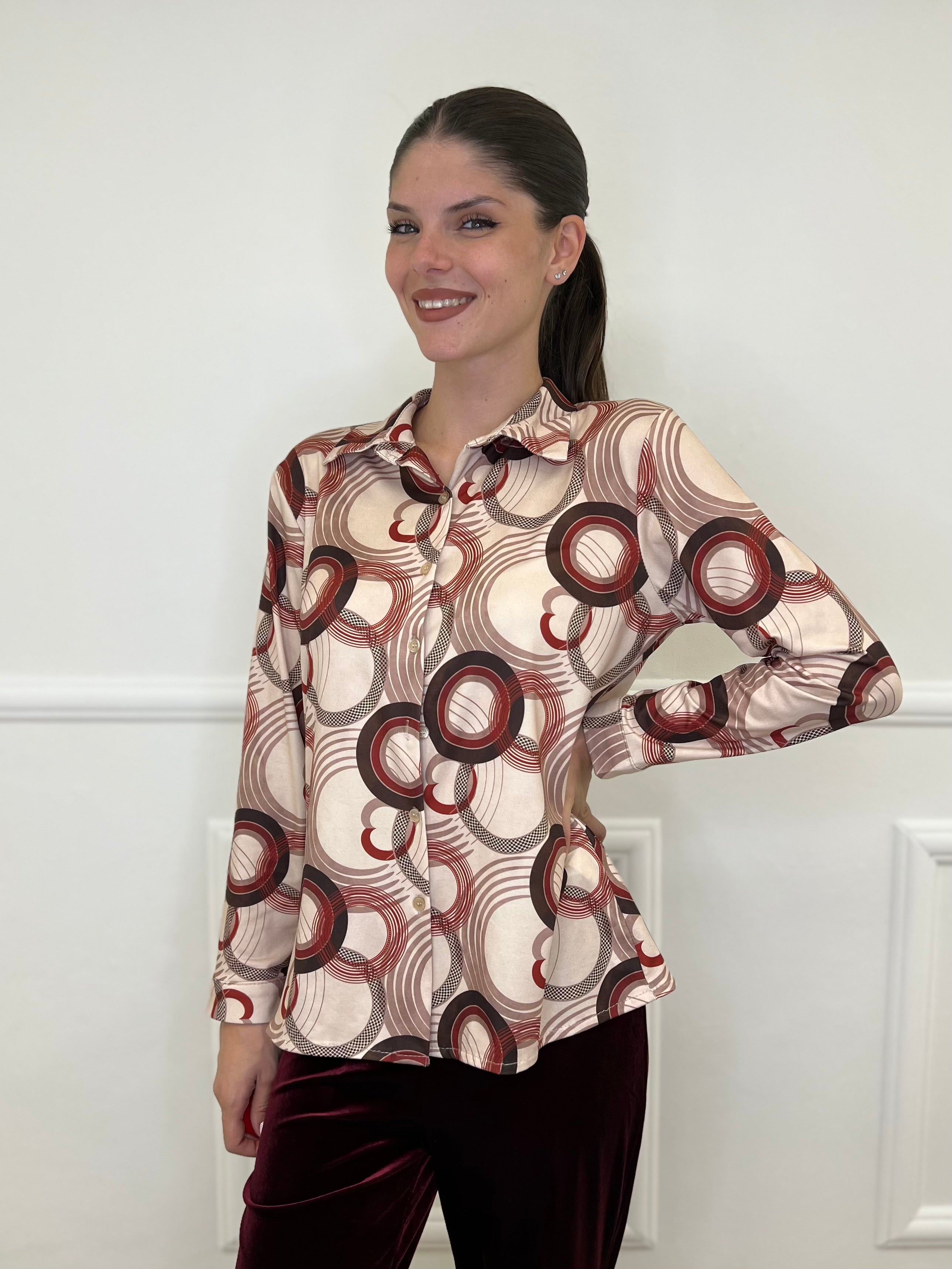 Camicia Jersey Fantasia 23001 Mattone - Bazar Abbigliamento