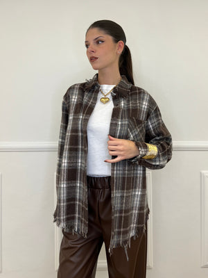 Frayed Madras Shirt TR0780 Coffee