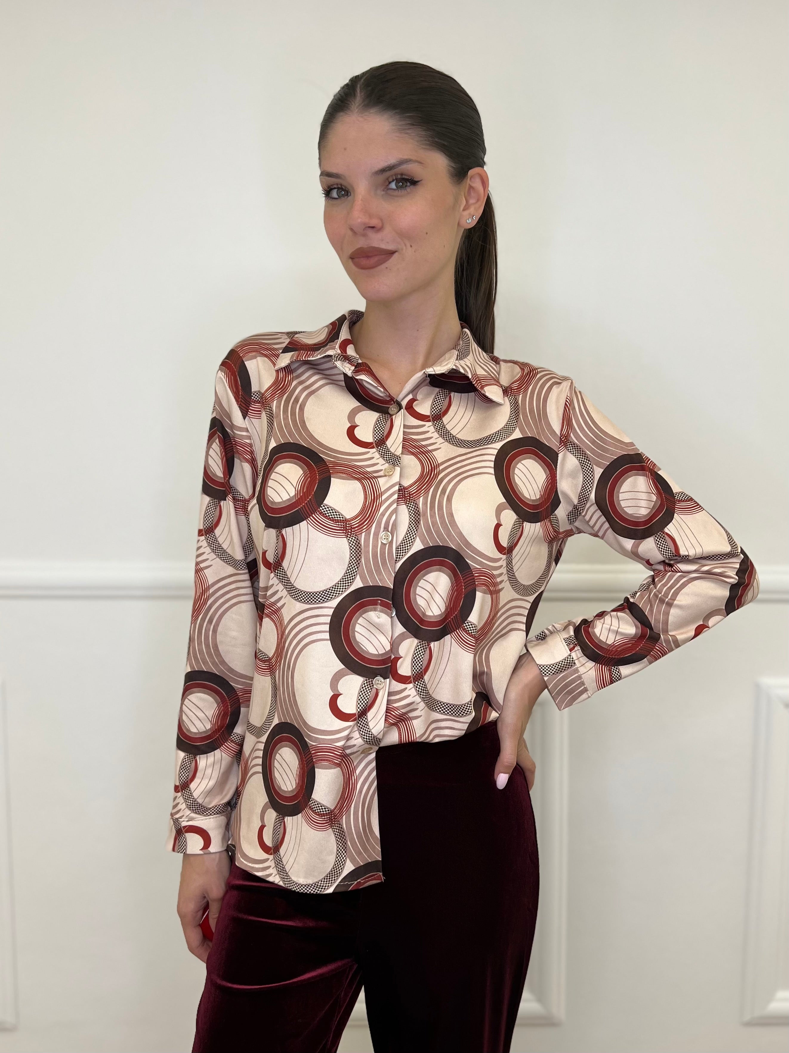 Camicia Jersey Fantasia 23001 Mattone - Bazar Abbigliamento