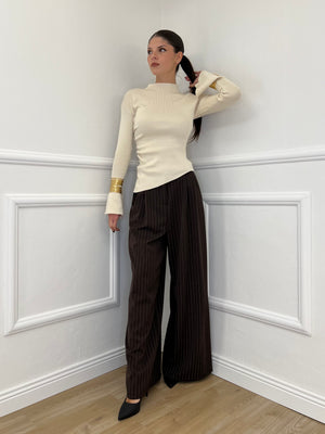 7158 Moro Pinstripe Trousers