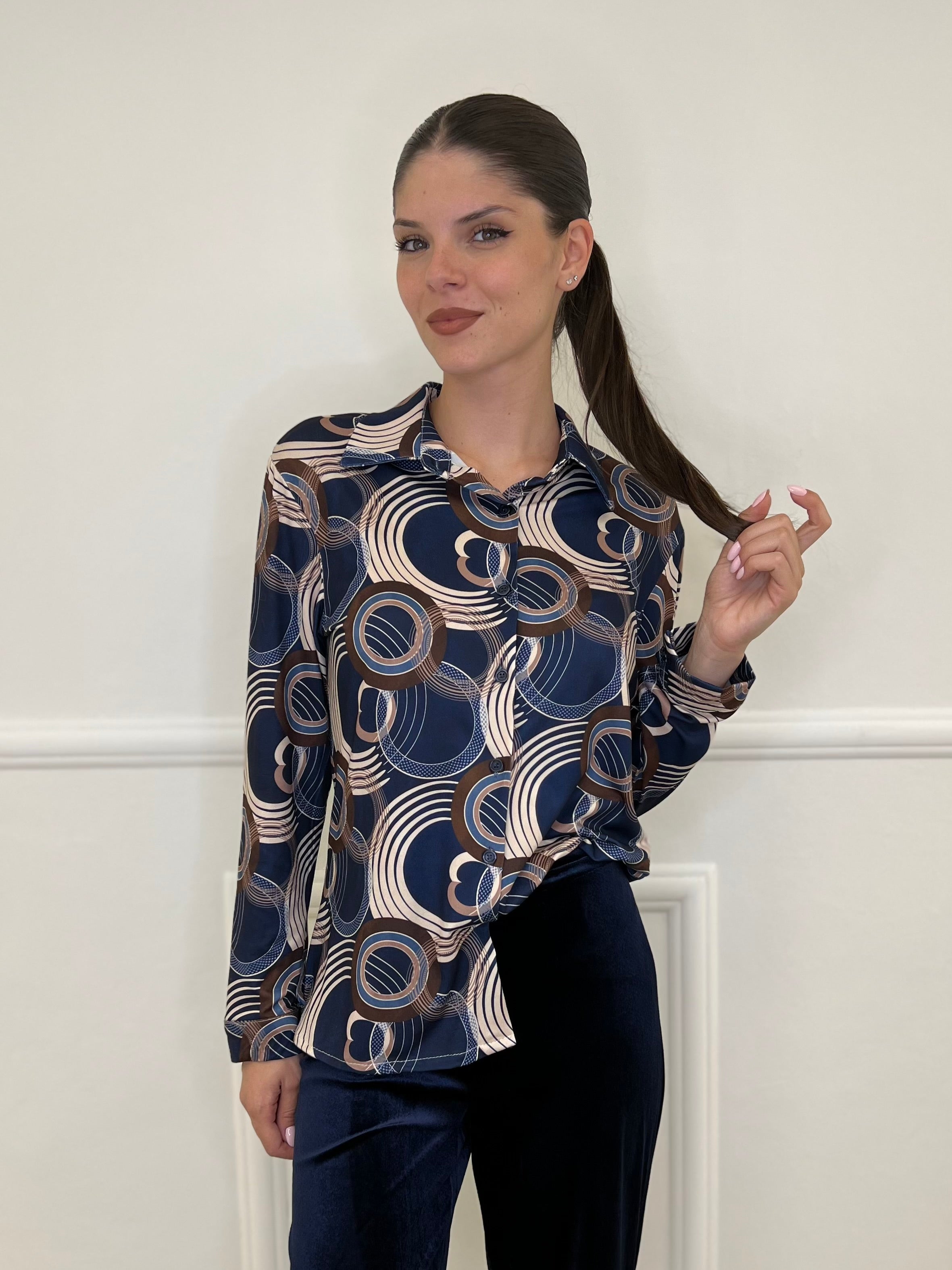 Camicia Jersey Fantasia 23001 Blu - Bazar Abbigliamento