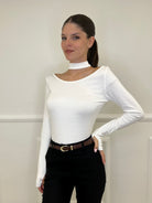 Maglia Choker 3823 Bianco - Bazar Abbigliamento