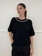 Maglia Scatoletta Cristalli 55672 Nero - Bazar Abbigliamento