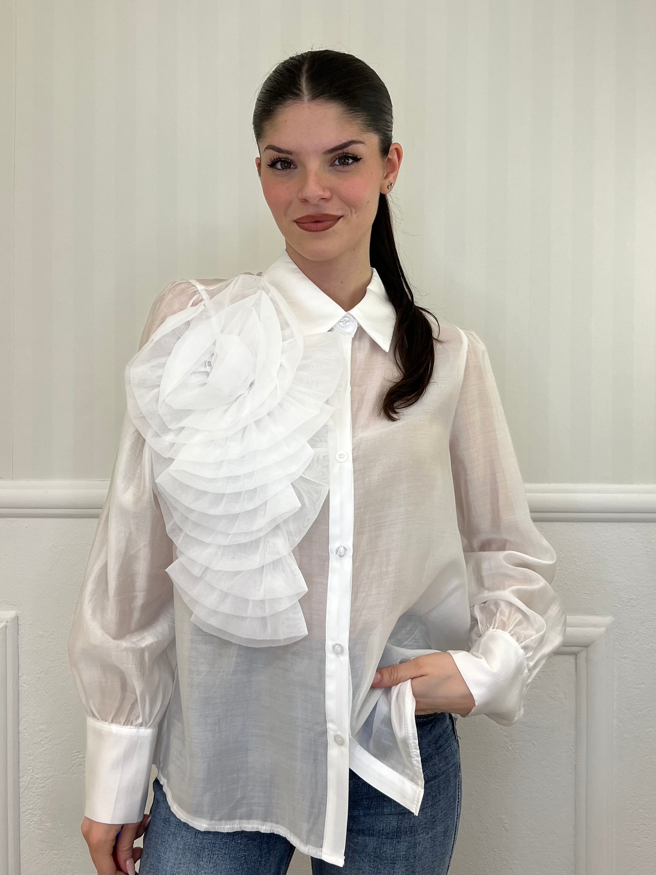 Camicia Fiore 721 Bianco - Bazar Abbigliamento