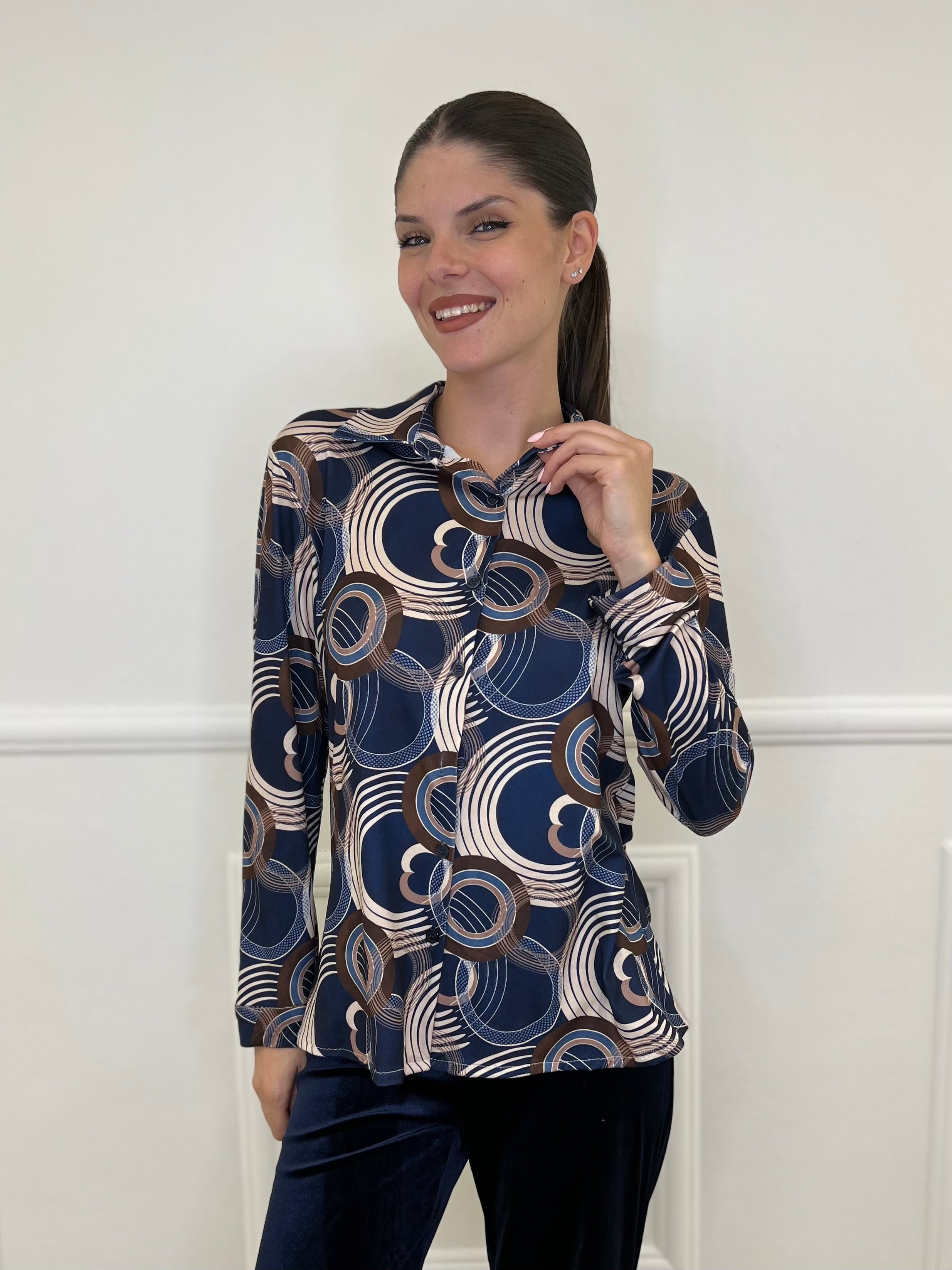 Camicia Jersey Fantasia 23001 Blu - Bazar Abbigliamento