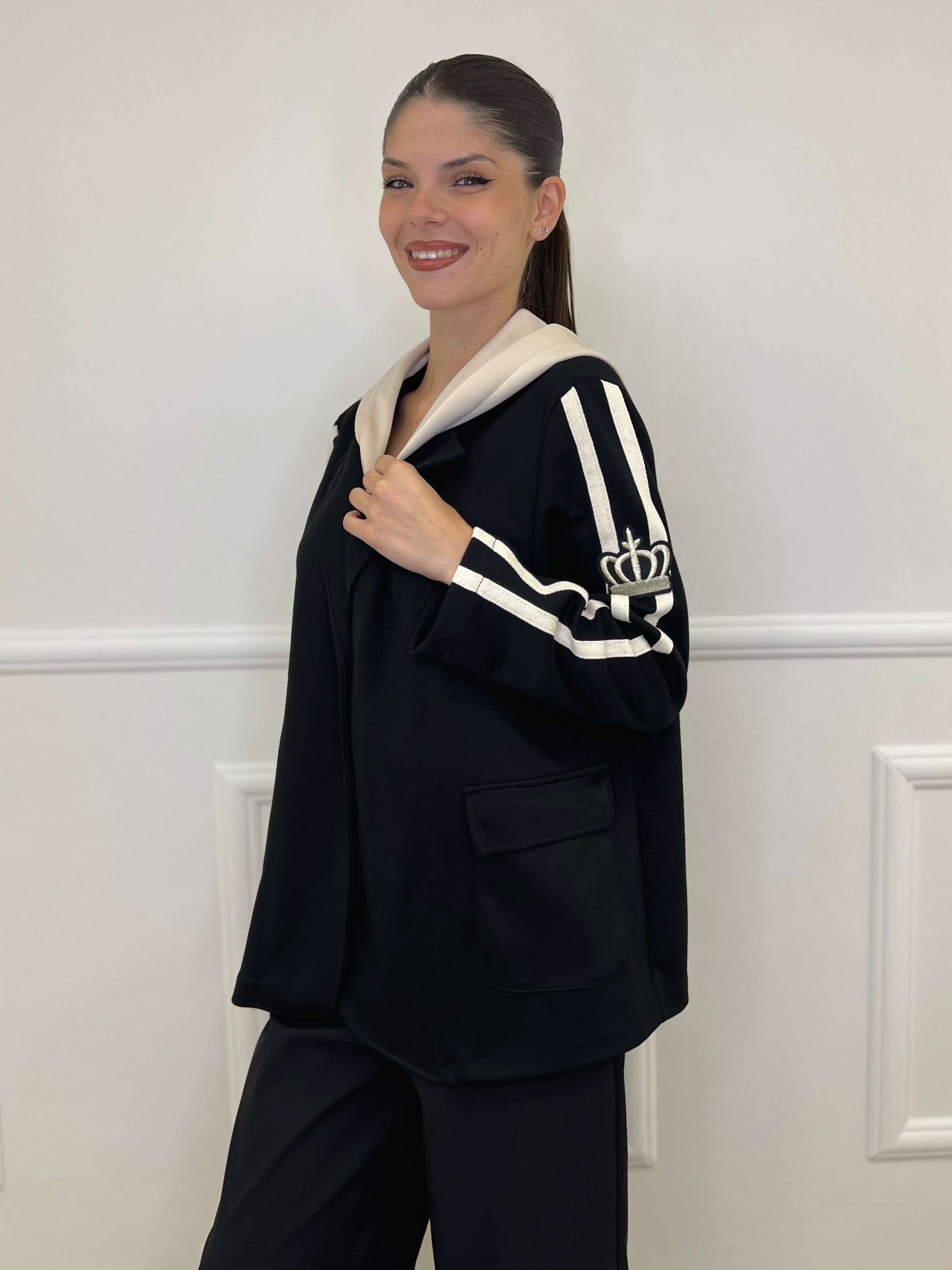 Giacca Cappuccio 27599 Nero - Bazar Abbigliamento