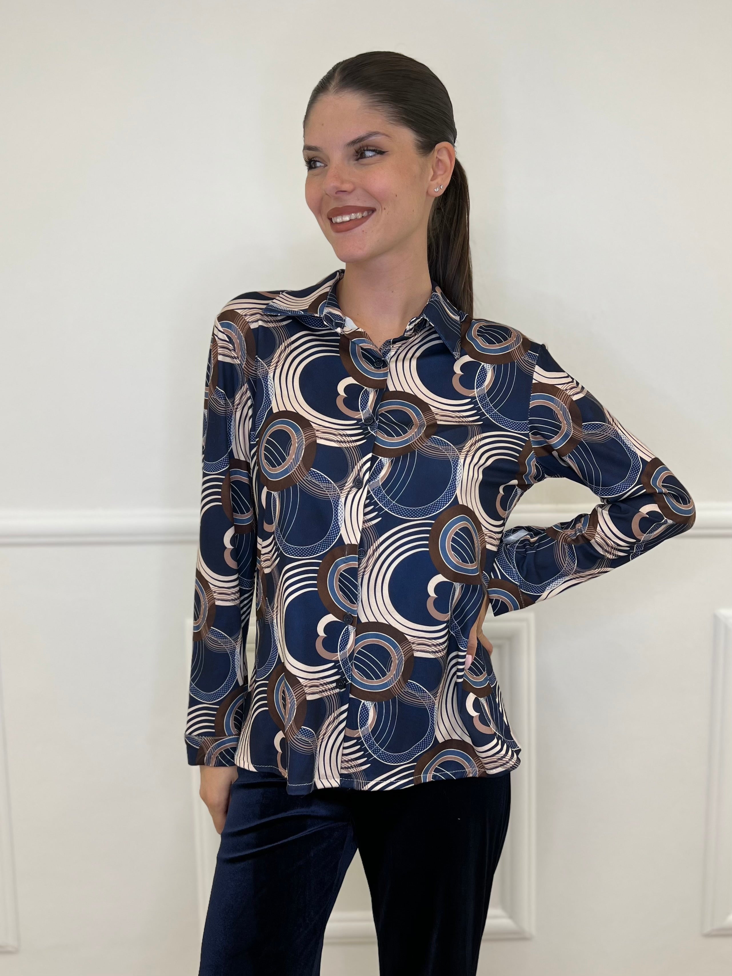 Camicia Jersey Fantasia 23001 Blu - Bazar Abbigliamento