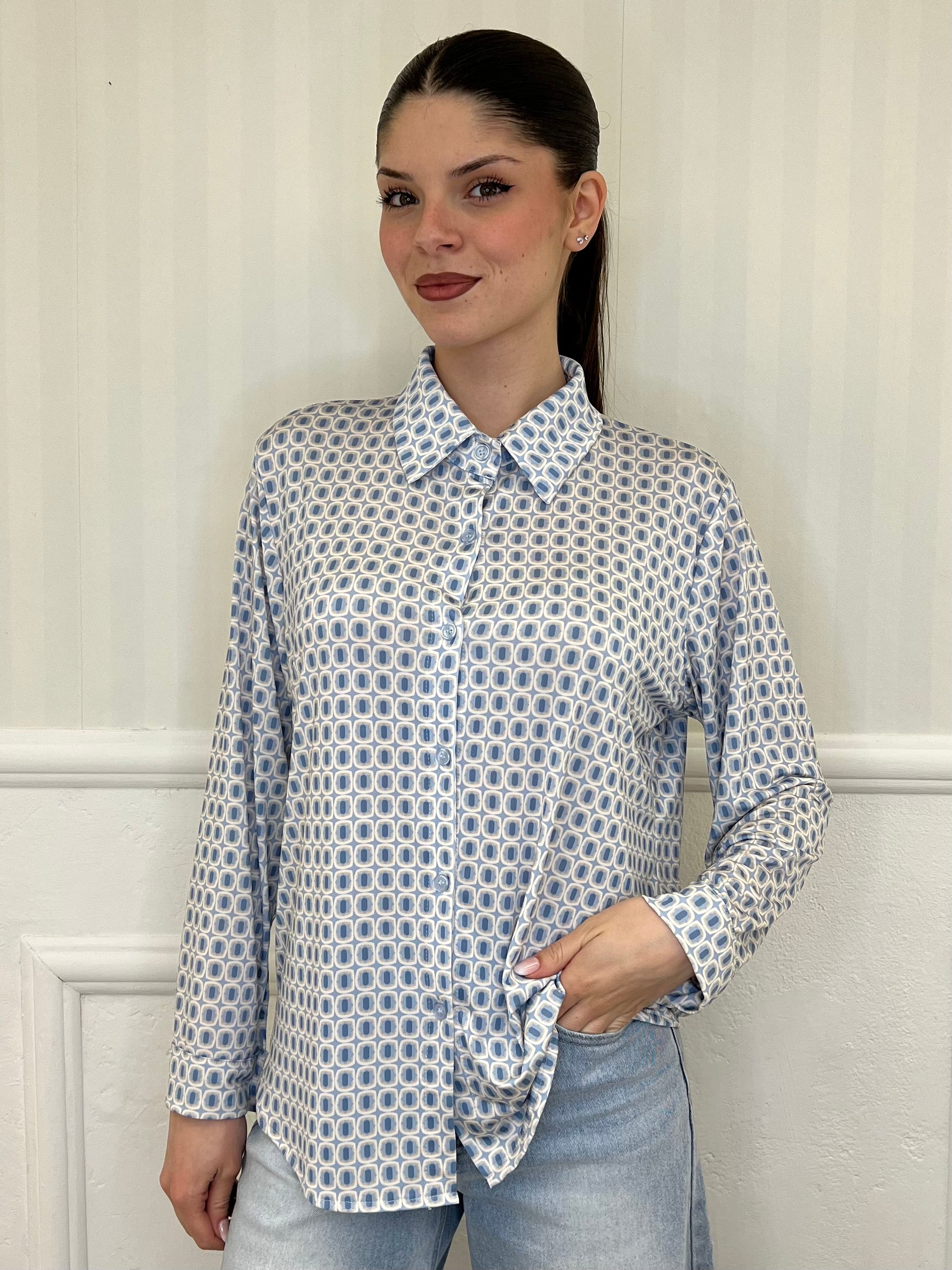 Camicia Jersey Modal 6993 Azzurro - Bazar Abbigliamento
