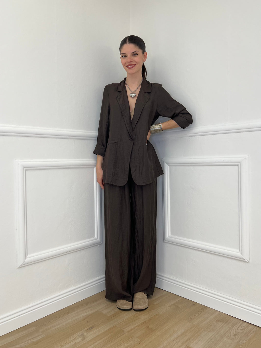 Tailleur In Lino e Tencel 26301 Moro