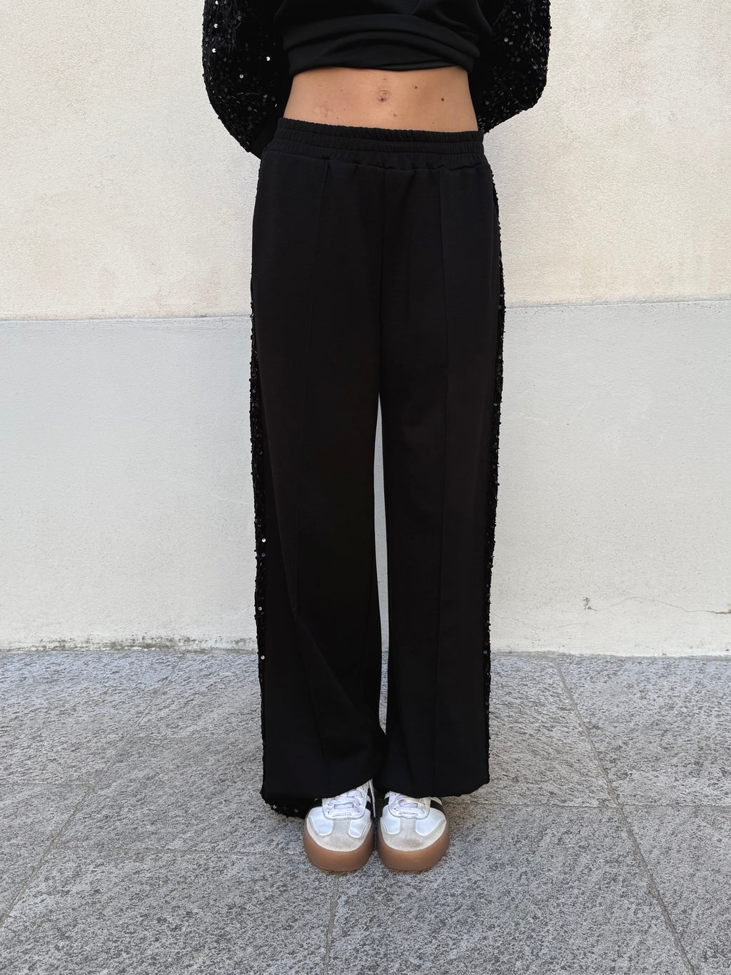 Tuta Inserti Paillettes L3110 Nero