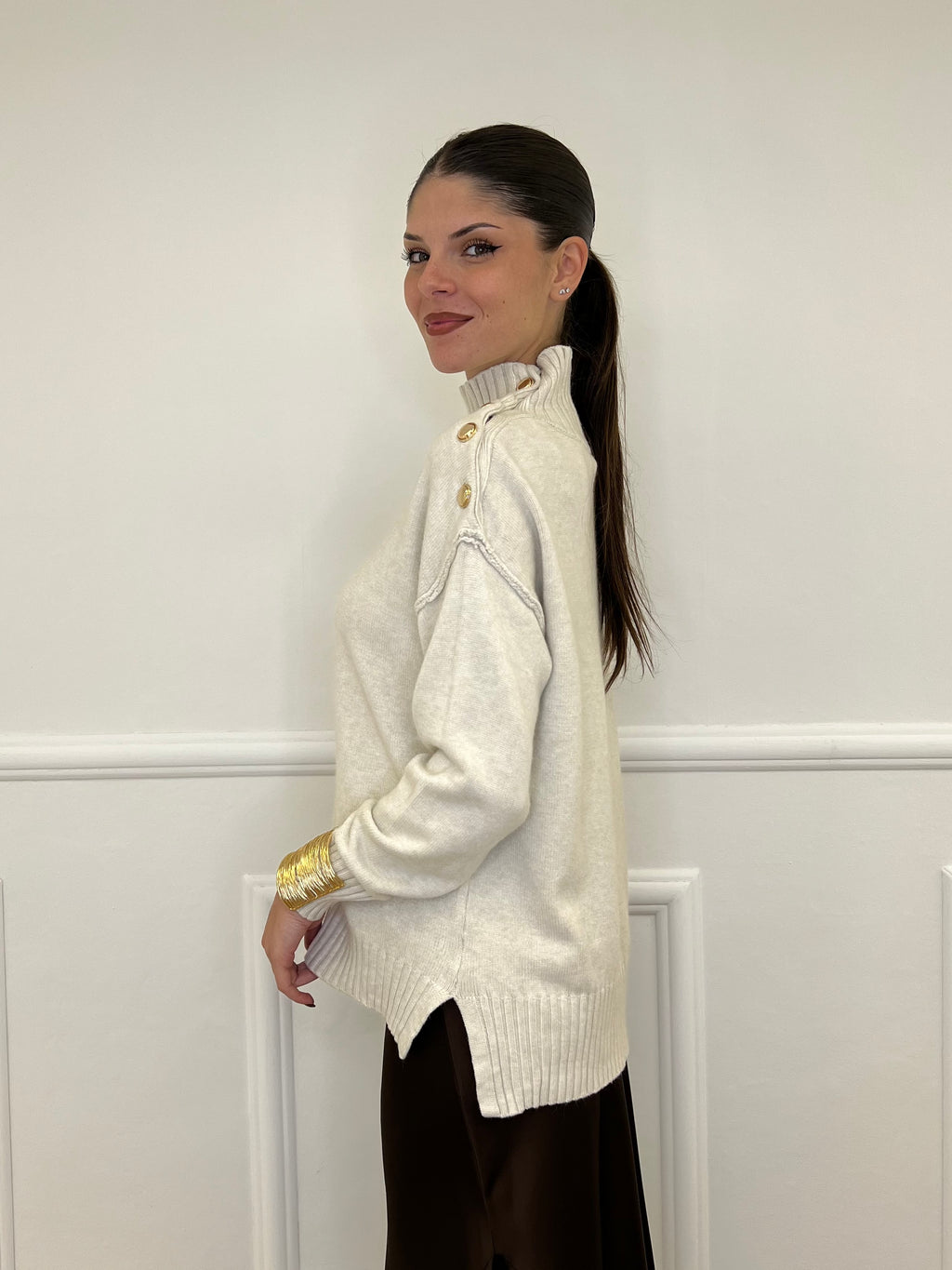 Maglia Bottoni YS9696 Ecru