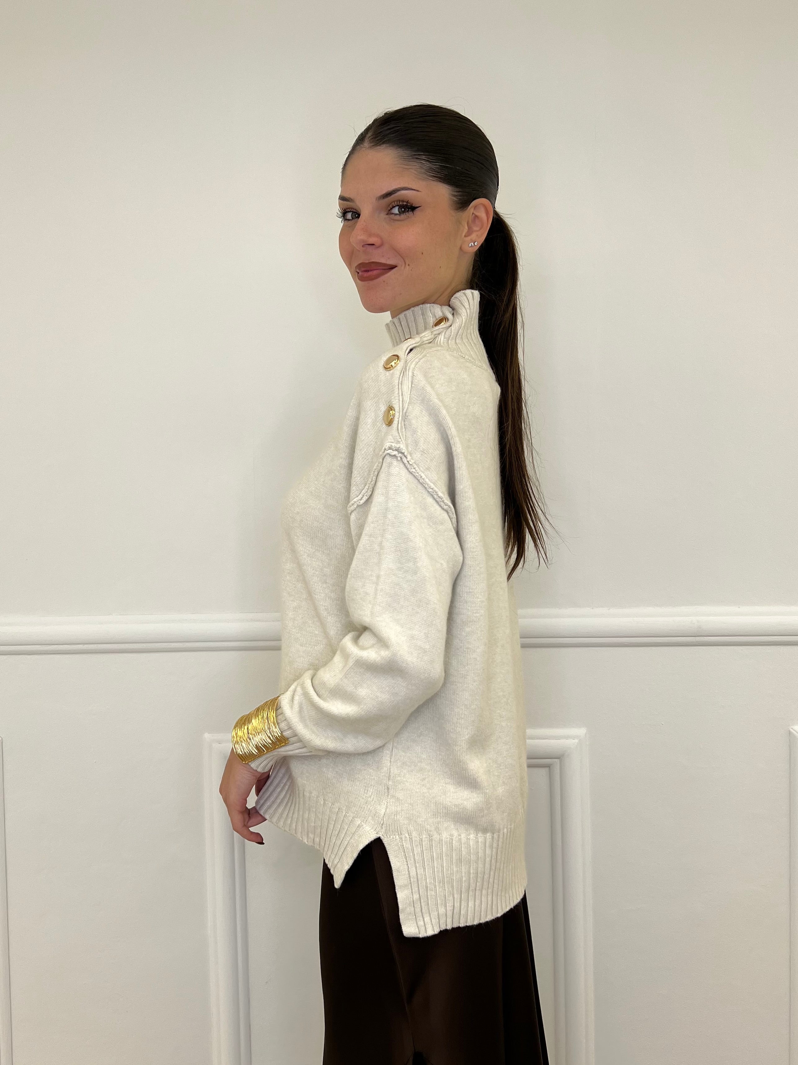 Maglia Bottoni YS9696 Ecru