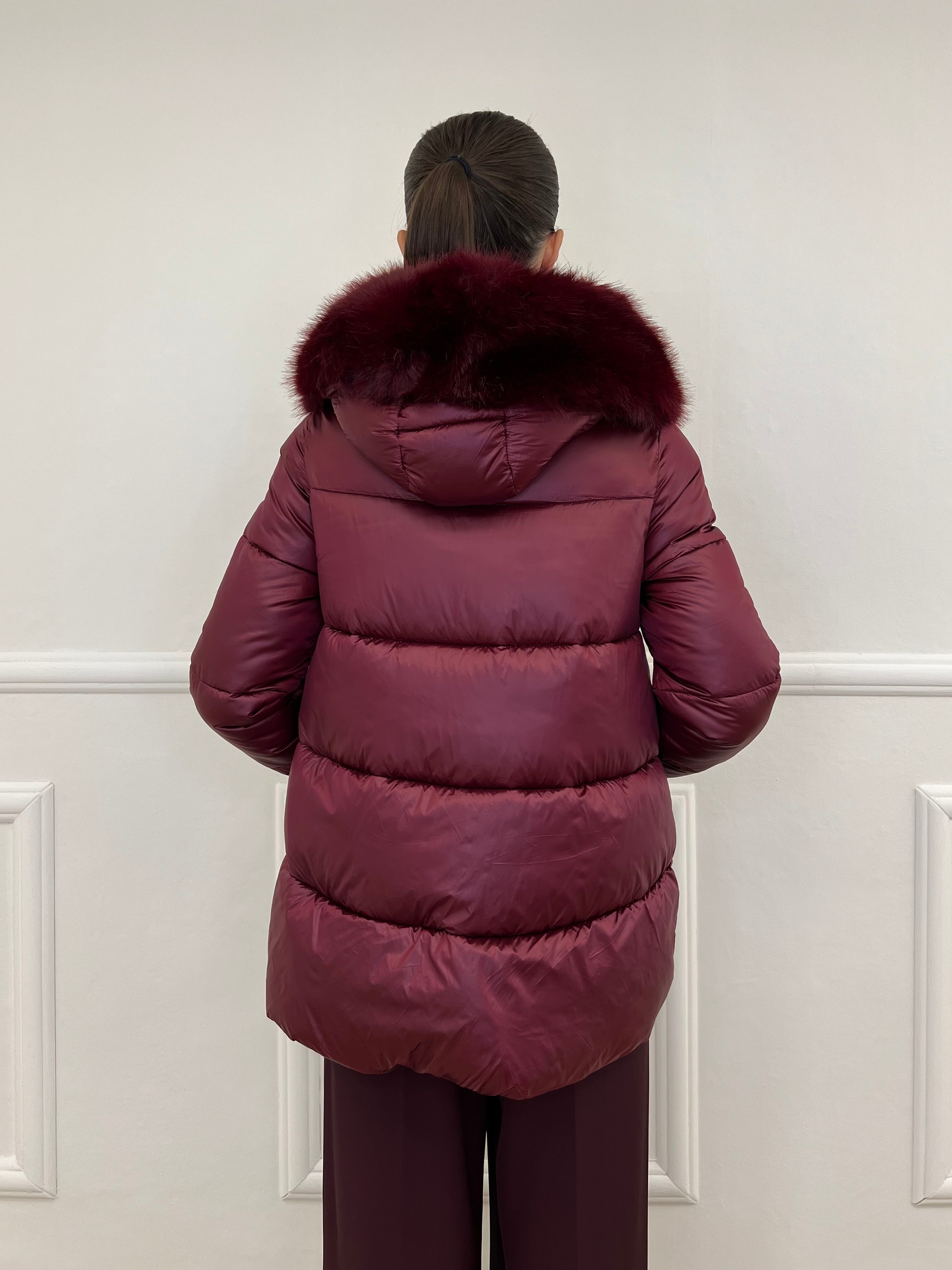 Piumino Corto Pelliccia 2259 Burgundy