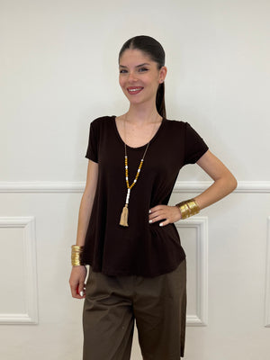 Maglia Over Viscosa 22225 Marrone