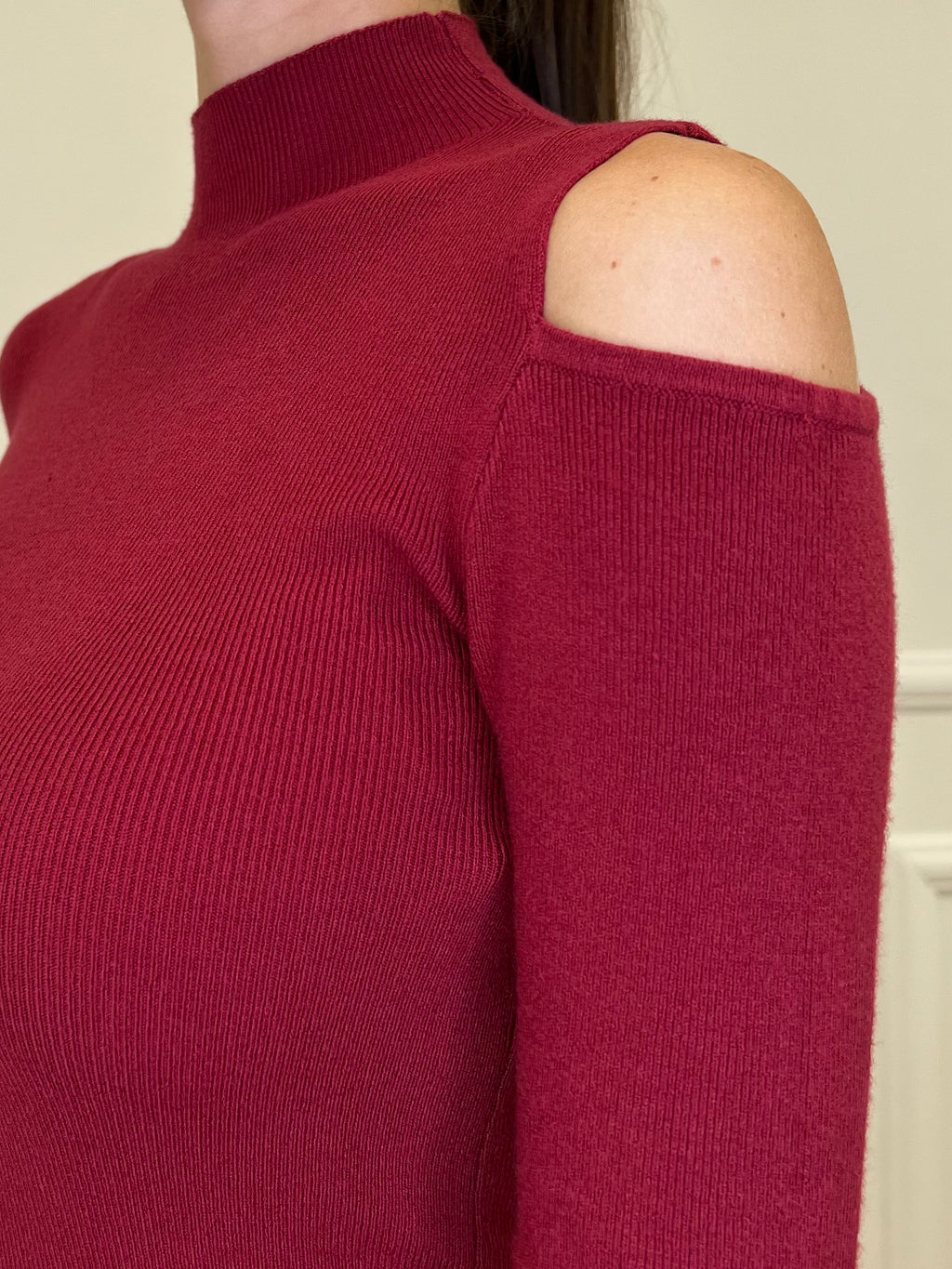 Maglia Spalle Cut Out 8096 Bordeaux