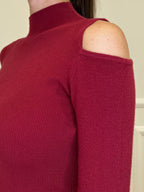 Maglia Spalle Cut Out 8096 Bordeaux