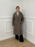 Cappotto Doppiopetto Bouclè 6822 Taupe