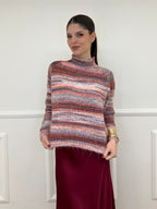 Maglia Vulcano Multicolor 25206 Burgundy