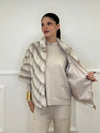 Pelliccia Chevron C037 Ecru