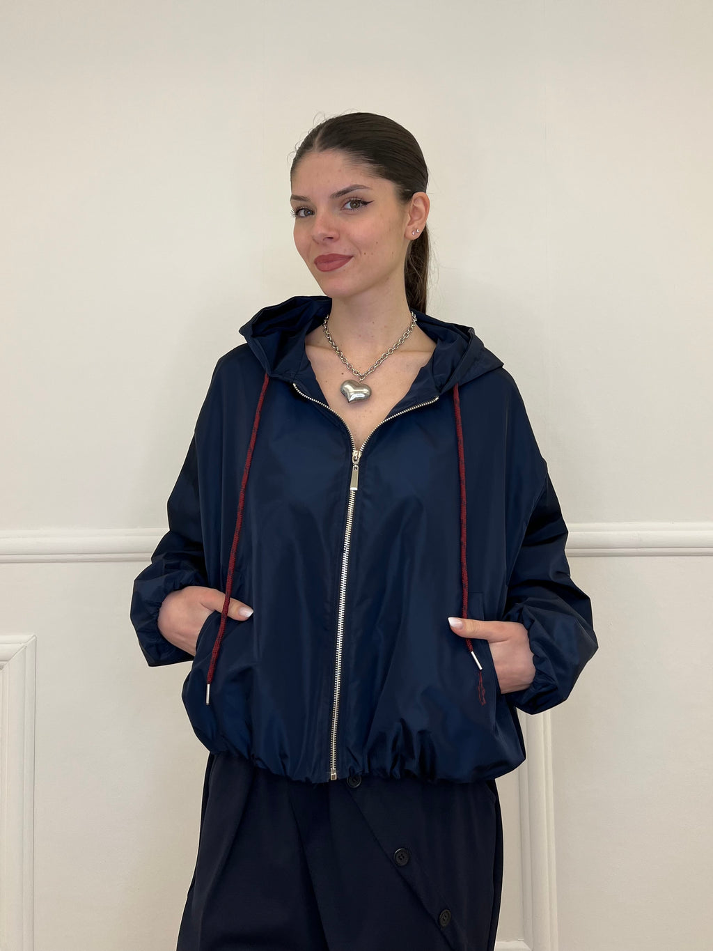 Giubbino Taffetà Cappuccio 5029 Blu