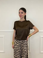 Maglietta In Raso Di Viscosa 82008 Moro