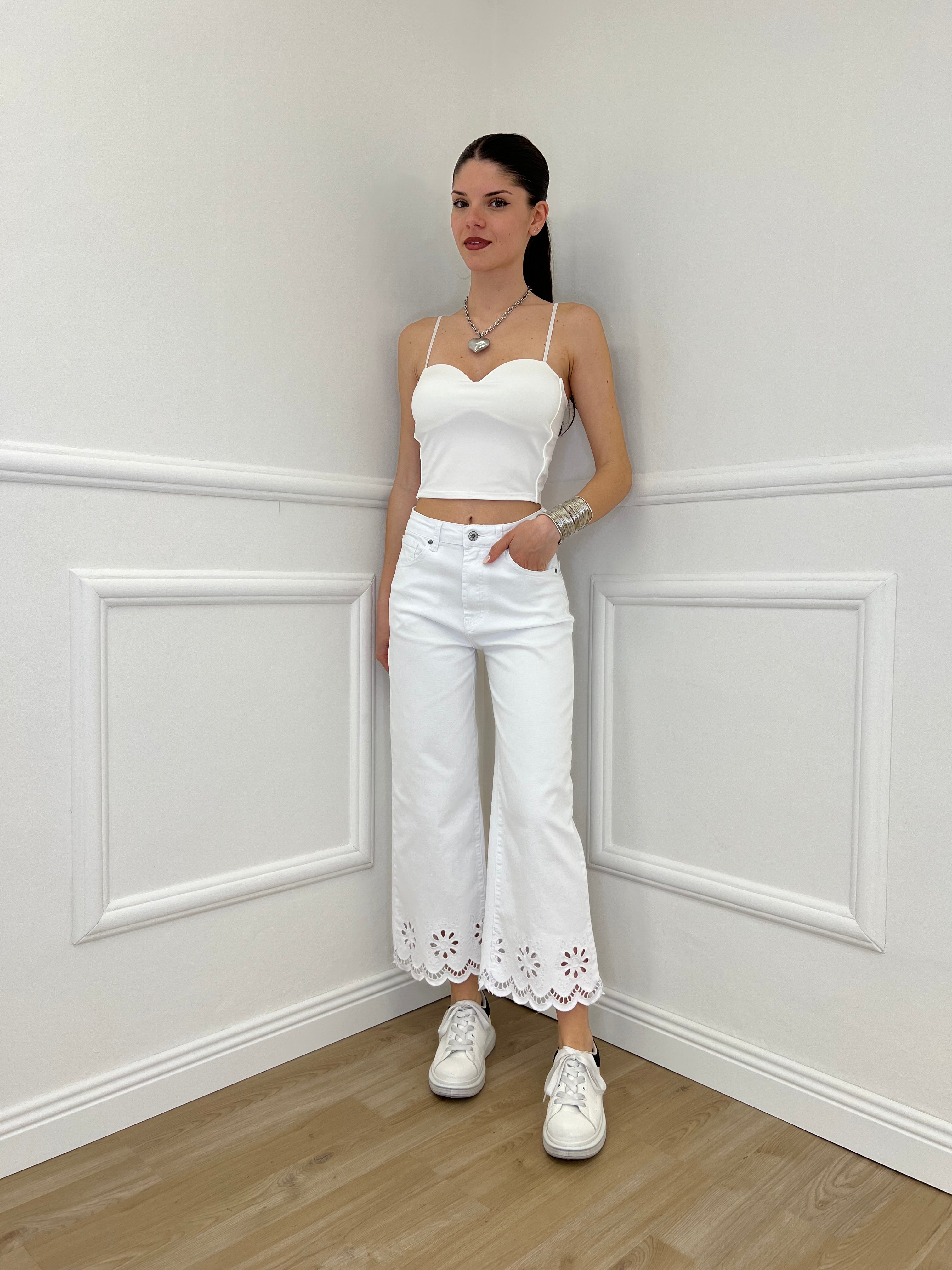 Top Con Spalline 25206 Bianco