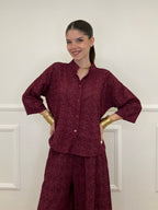 Camicia Coreana Sangallo 11392 Burgundy