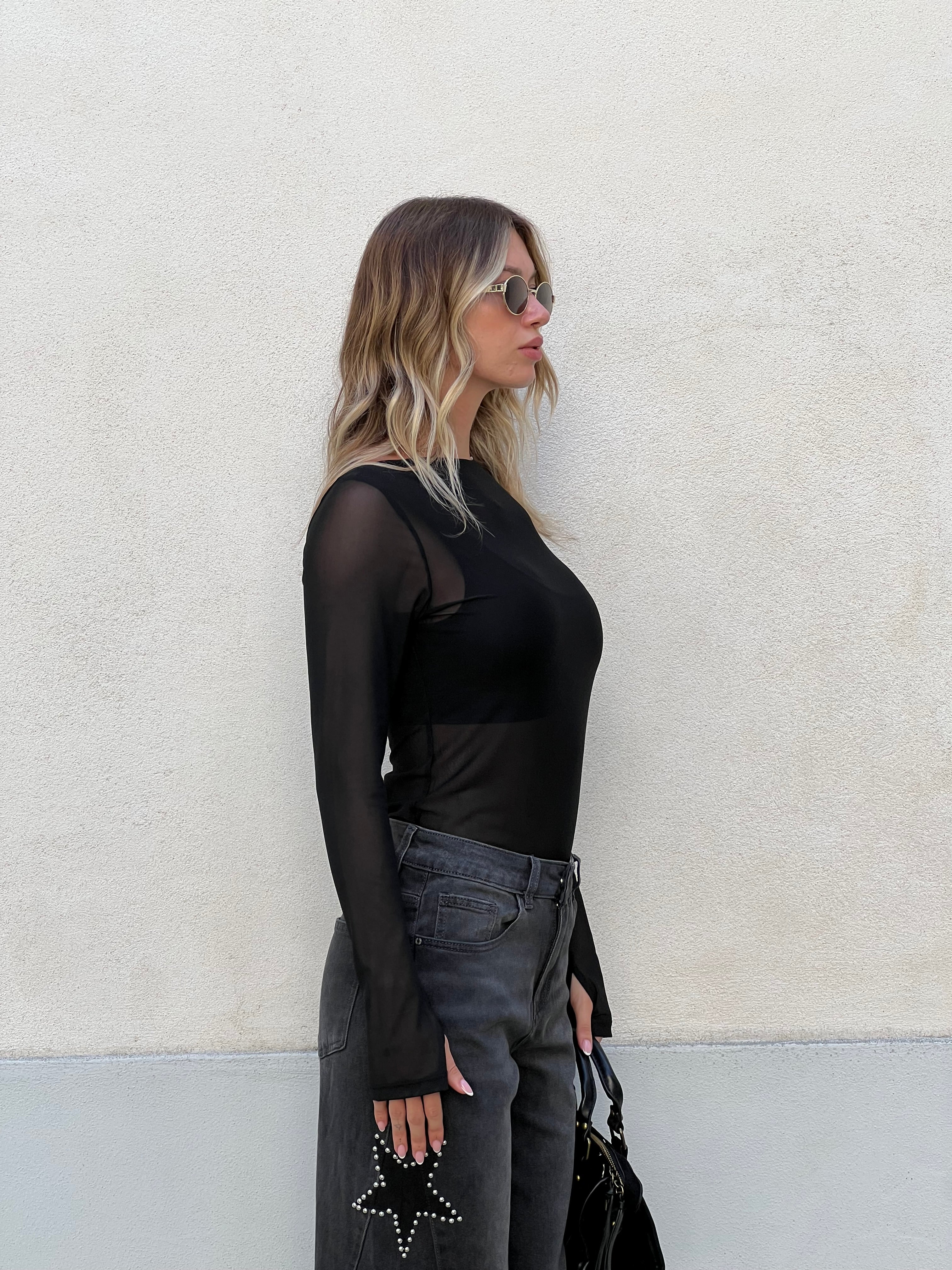 Maglia Tulle Lumina LC260454 Nero