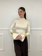 Maglia Drappeggio 081168 Panna