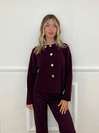 Cardigan Coreana Bottoni 7370 Burgundy