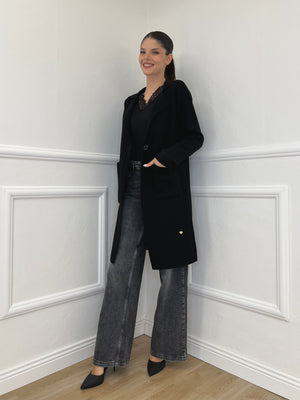 Cappotto in Maglia 26001 Nero