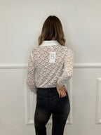 Camicia Pizzo Velluto 121493 Panna