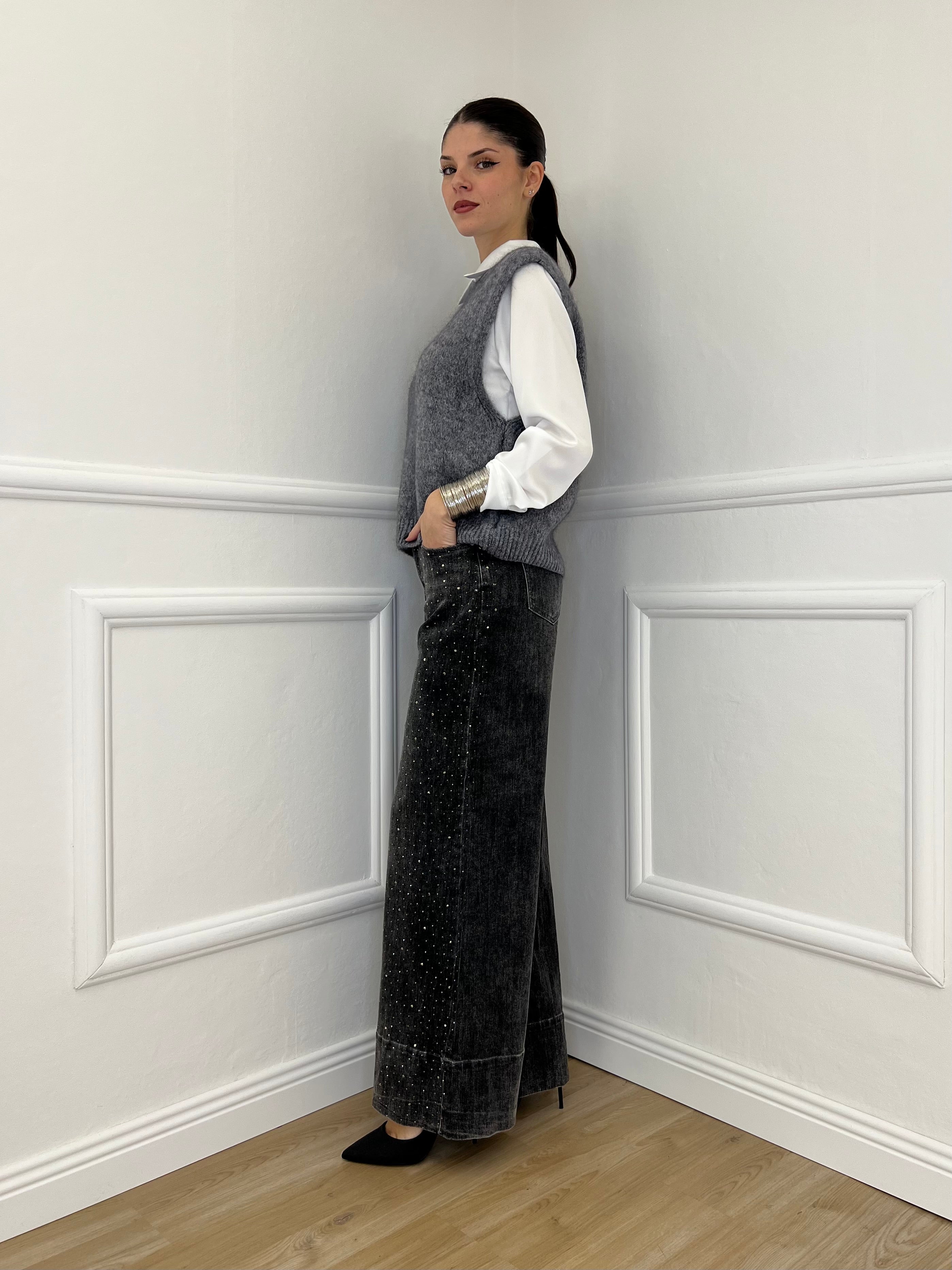 Gilet Kid Mohair 5218 Grigio