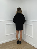 Maxi Giacca in Panno con Zip 5075 Nero