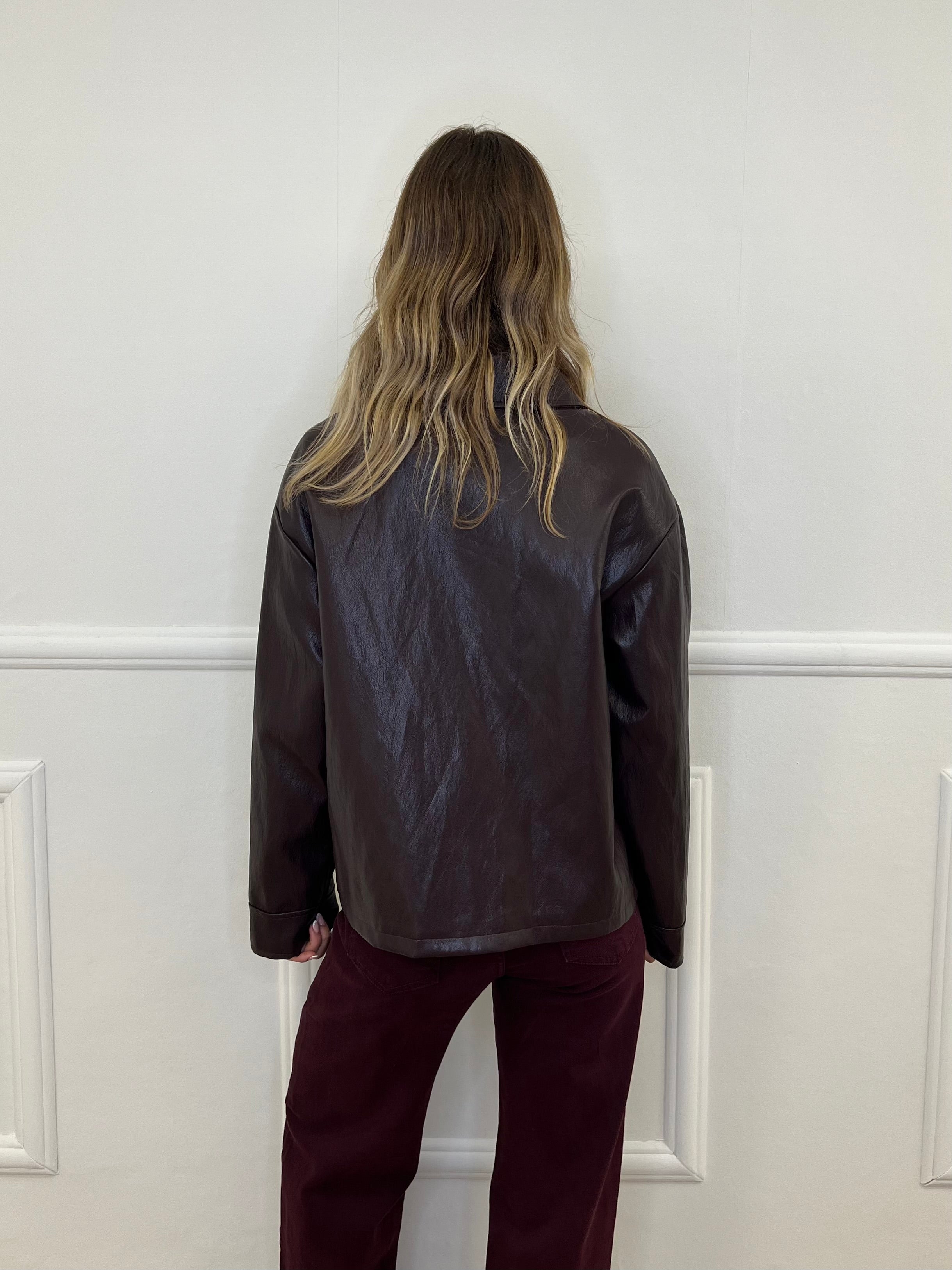Giubbino Over Ecopelle G2651 Burgundy