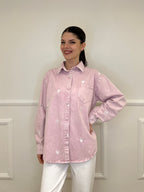 Giacca Camicia Denim Cuori 0805 Rosa