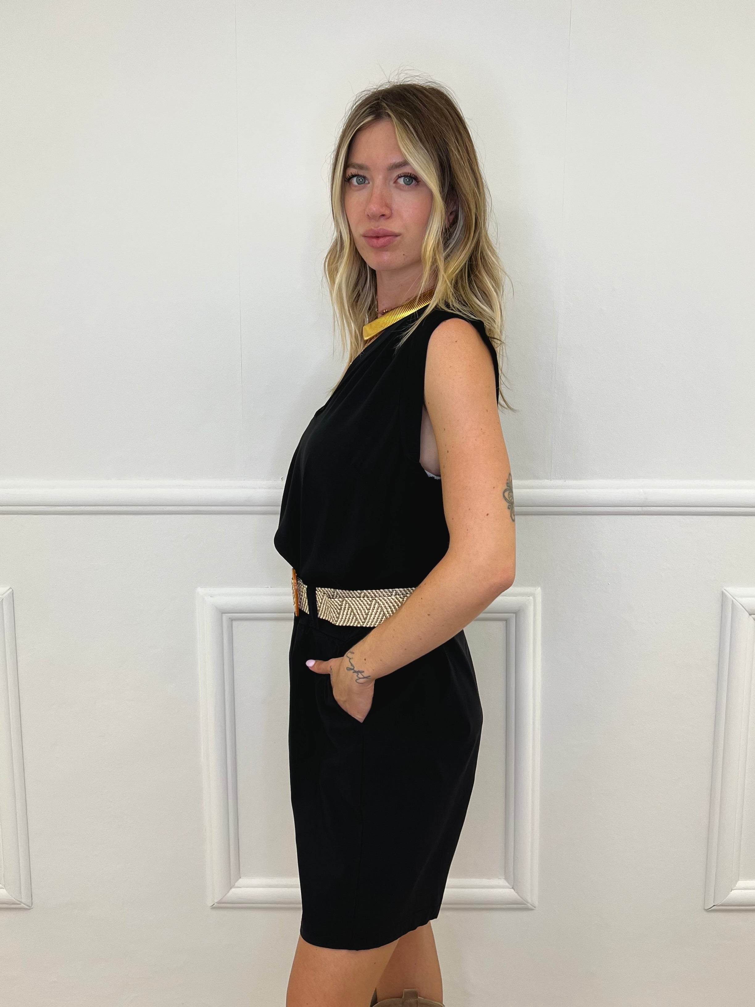 Blusa Viscosa Profili Satin 83307 Nero