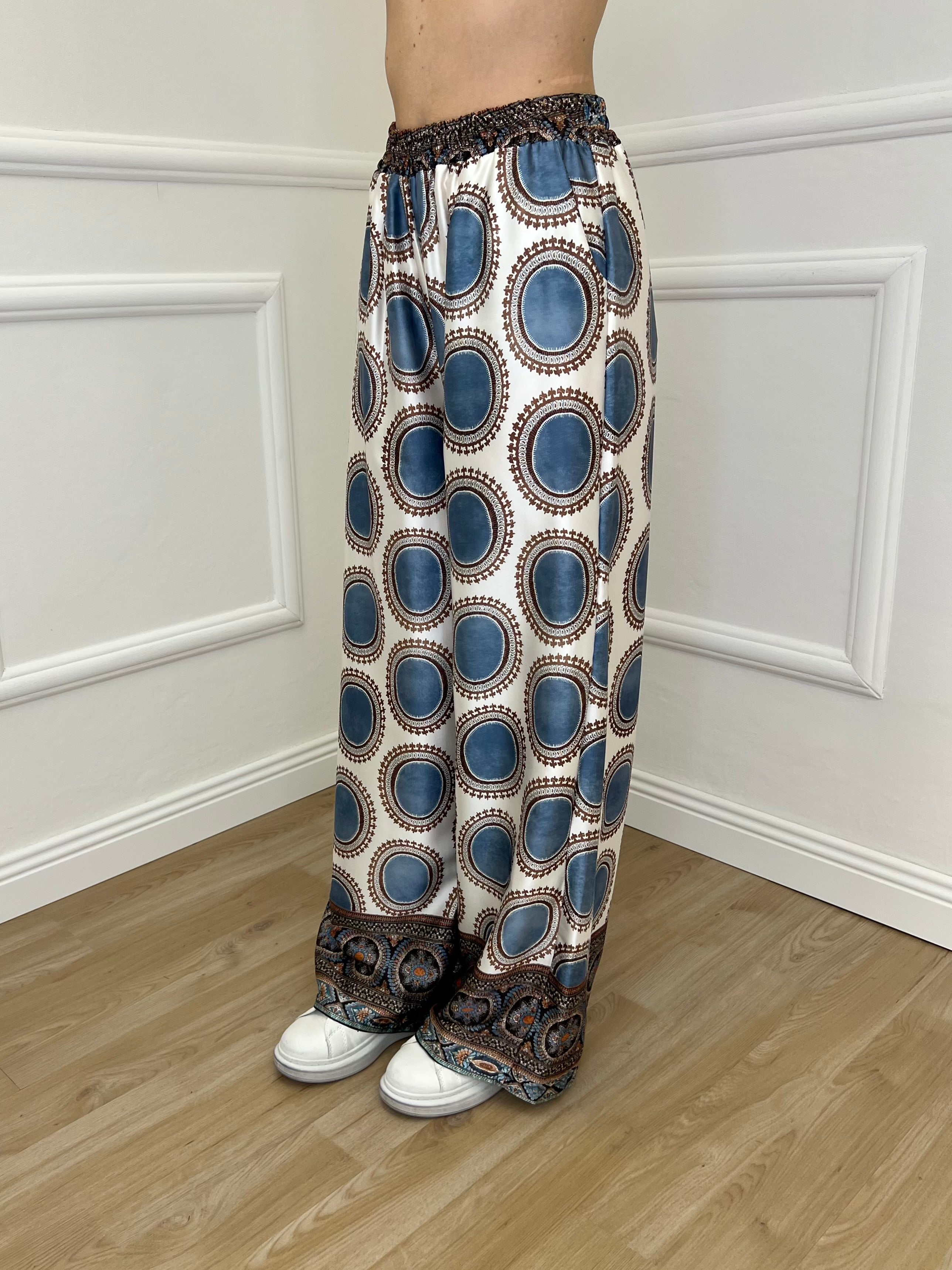 Pantalone Etnico Satin 6382 Avio